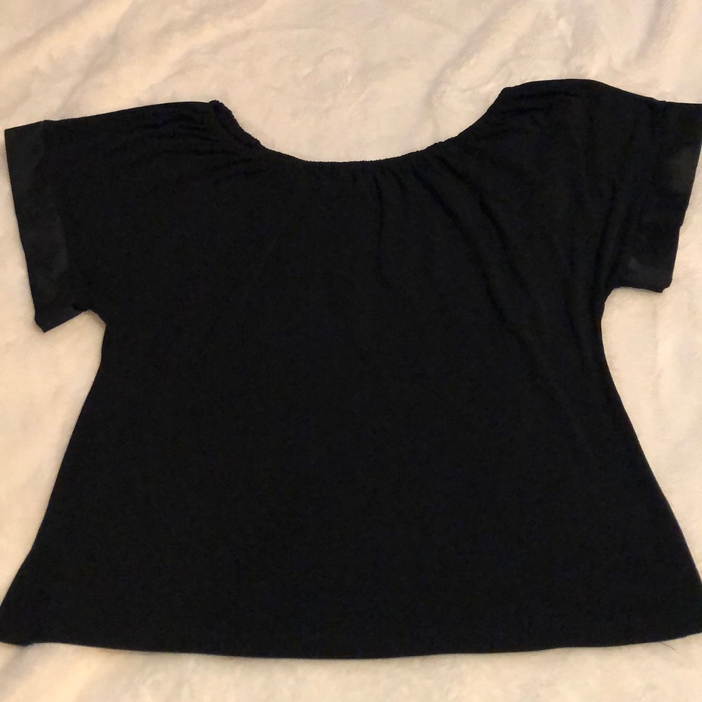 Express Black Wideneck Top